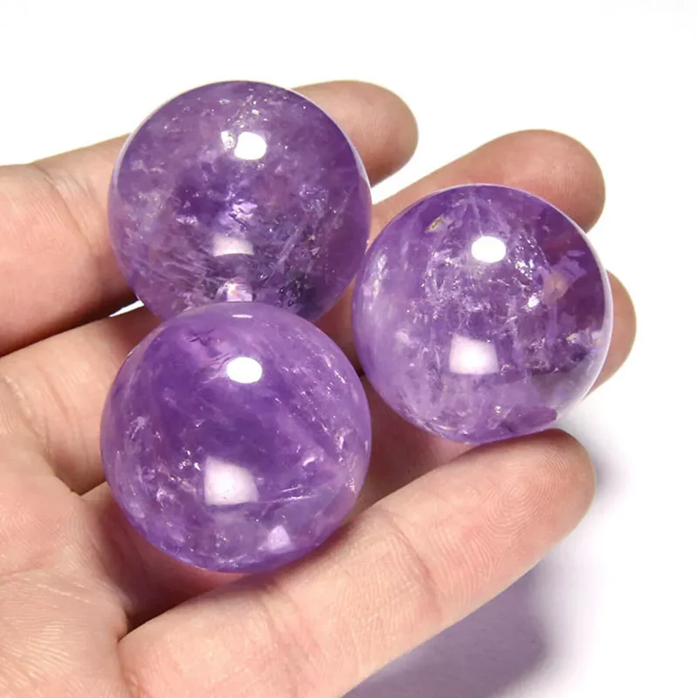 Natural violet quartz crystal ball repair gem lucky ball Reiki