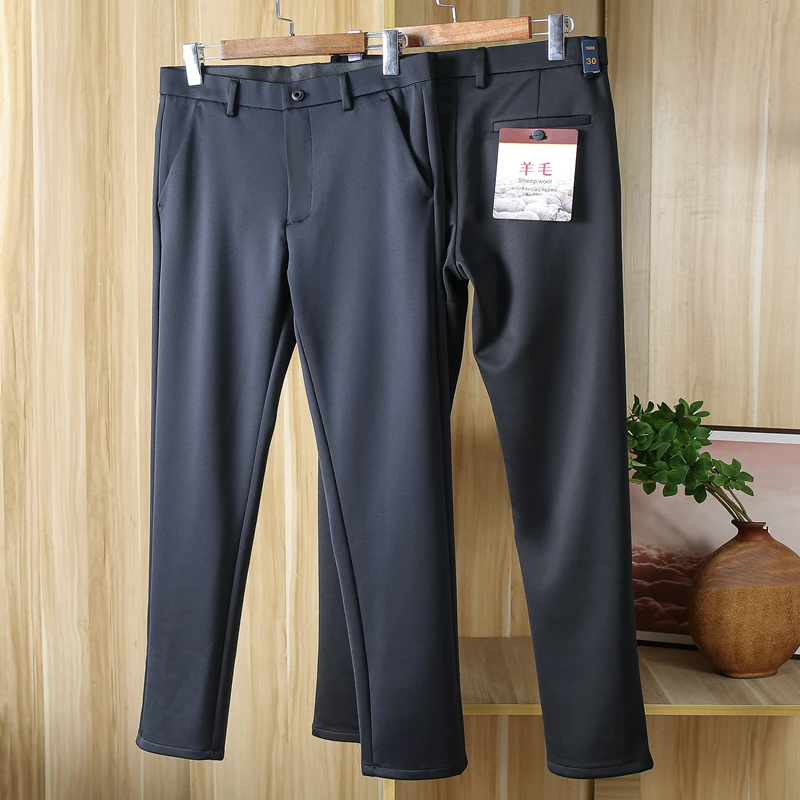 

Busin Casual Wool Blend Men's Straight Leg Pants Spring Autumn Small Footed Commuter Versatile Slim Fit Casual Trousers