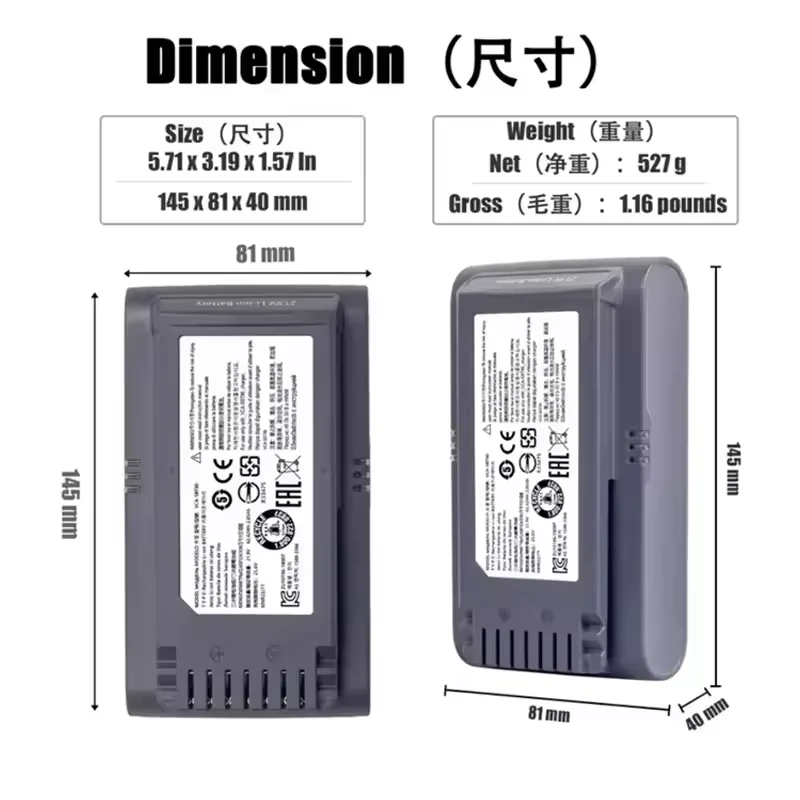 NEW Dust collector battery For Samsung jet 60 VCA-SBTA60 VS15T7032P4 battery JET 70 VCA-SBT90E/EB  JET75 JET90E VS9000 VCA-SBT90