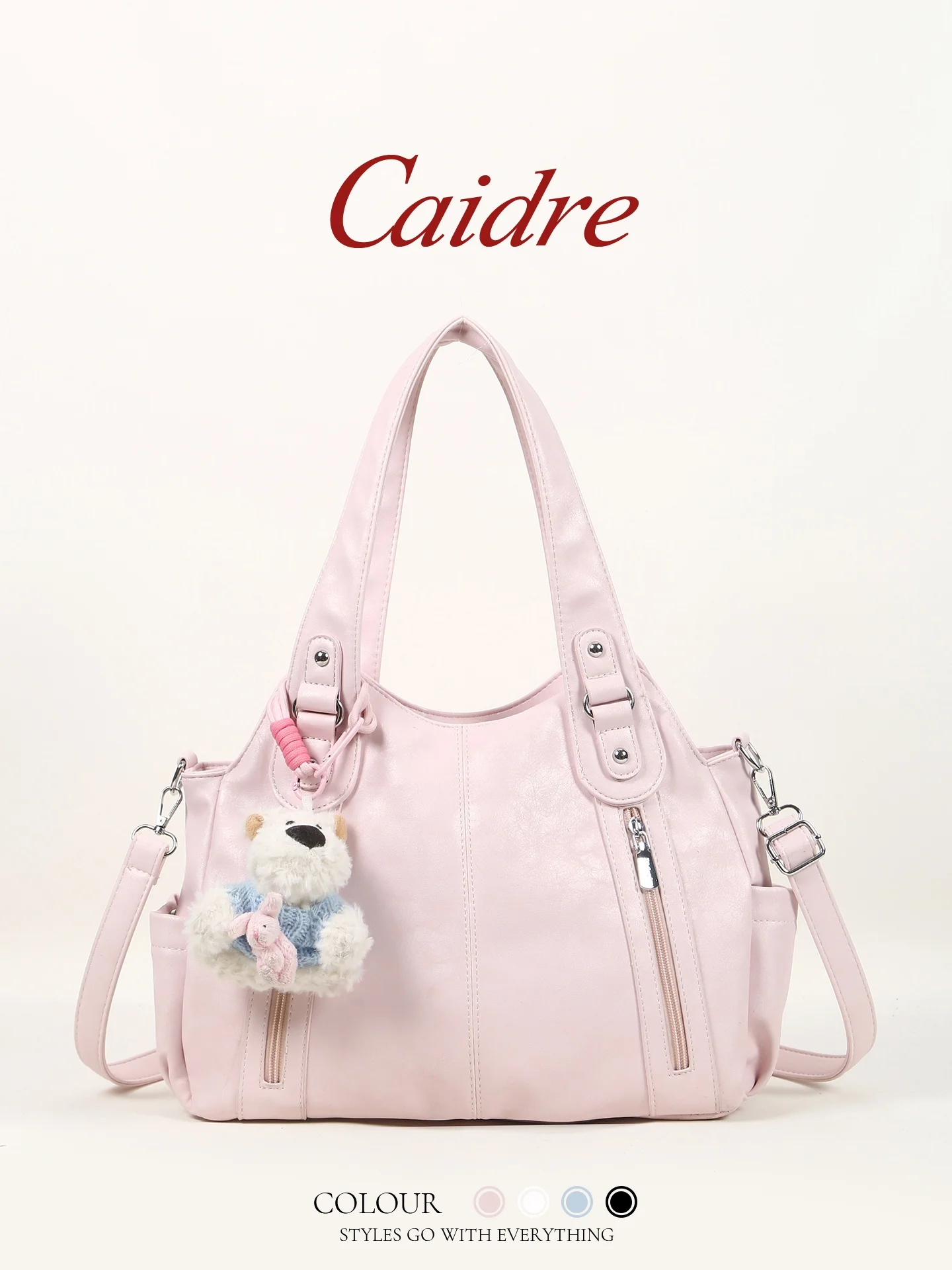 

Caidre Pink Tote Bag Women's Birthday Gift Commuter Single Shoulder Crossbody Bag Large Capacity Handbag Korean Style