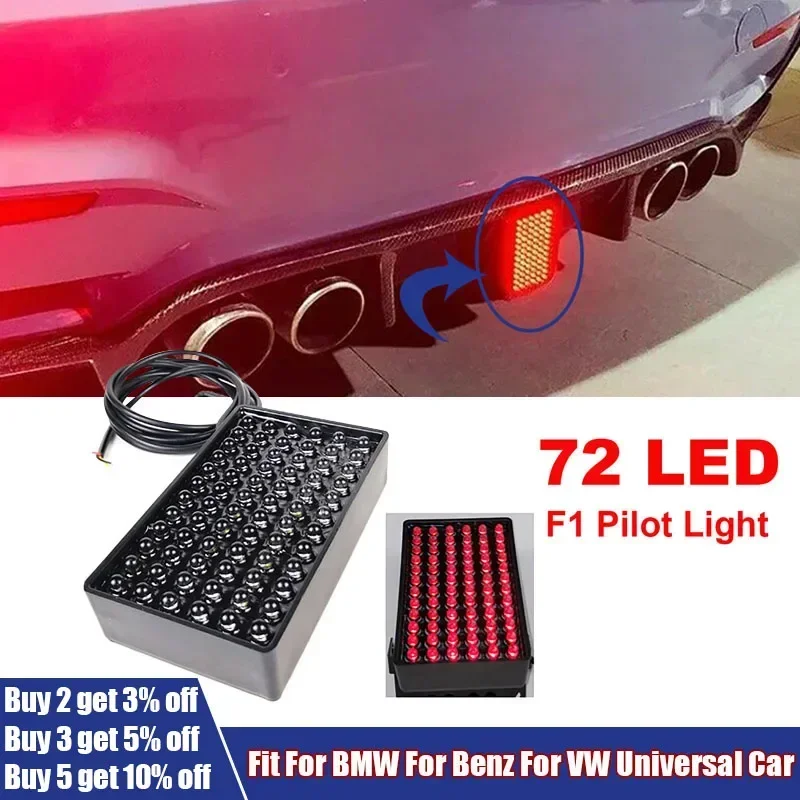 Car Accessories 72 LED Brake Light F1 Pilot Light LED Brake Lights Rear Bumper Pilot Lamp For BMW For Benz For VW Universal Cars