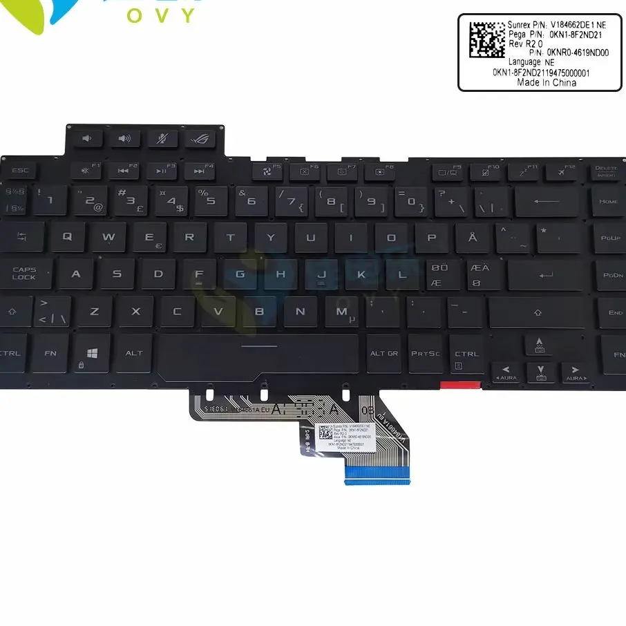 NE Norway RGB Notebook Keyboard for Asus ROG Zephyrus GU502 GA502 GX502 Gaming Laptop Keyboards Colorful Backlit 0KNR0 4619ND00