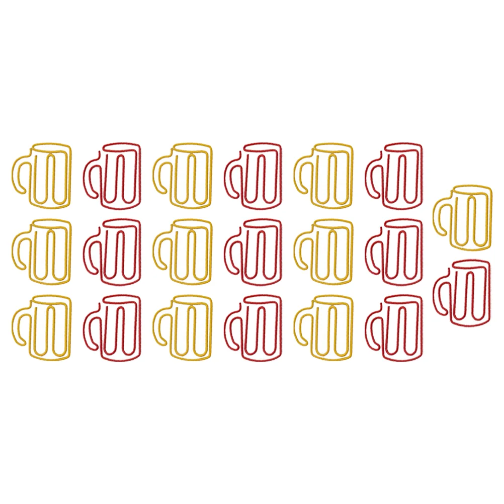 20Pcs -shaped Paper Clips Binder Clips Push-pins for Home (Assorted Color) Creative Paper Clips Paper Clamps