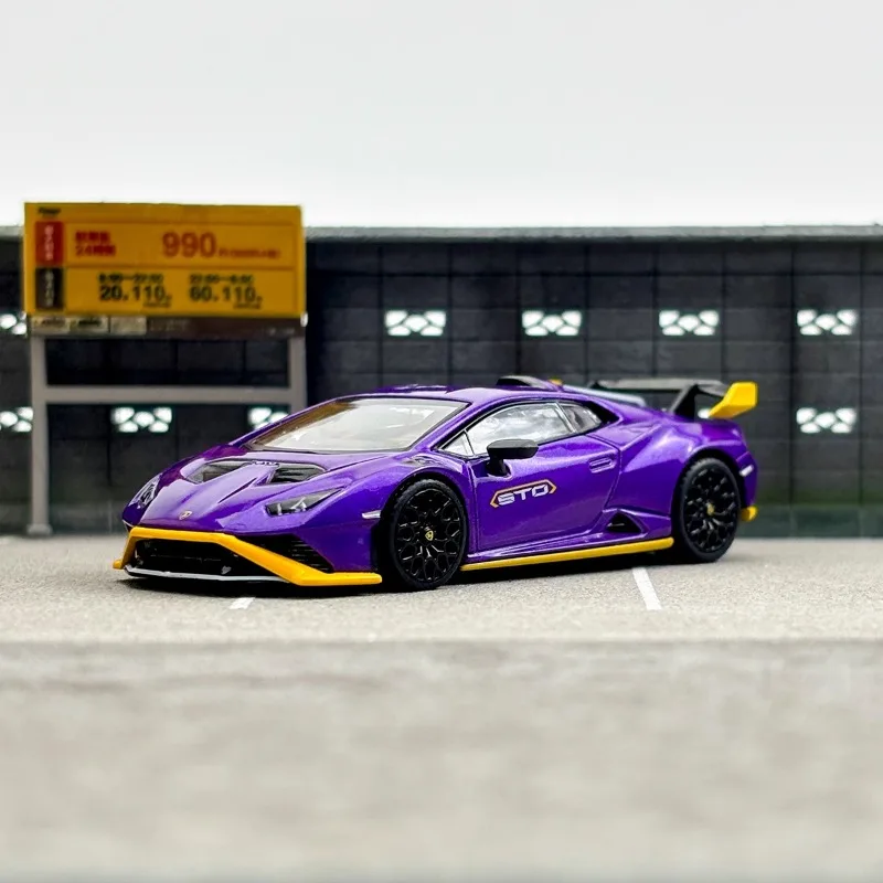 MINIGT Scale 1/64 Lamborghini Huracan STO Viola Pasifae Alloy Toy Diecast Metal Model Gift