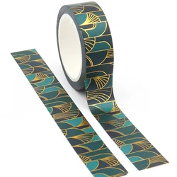 1PC 15mm*10m Gold Foil Halloween Sector  Washi Tape Adhesive Cute Stationery Supplies Washi Stickers