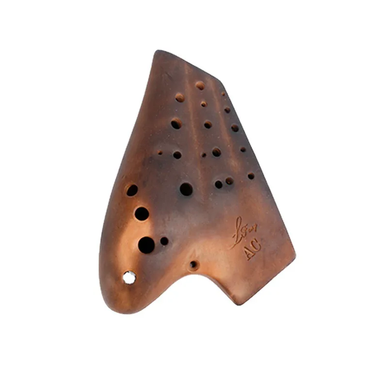 Ocarina 3 Pipes AC Tuned Matte White Mid C Ceramic Wide Range Professional Instrument