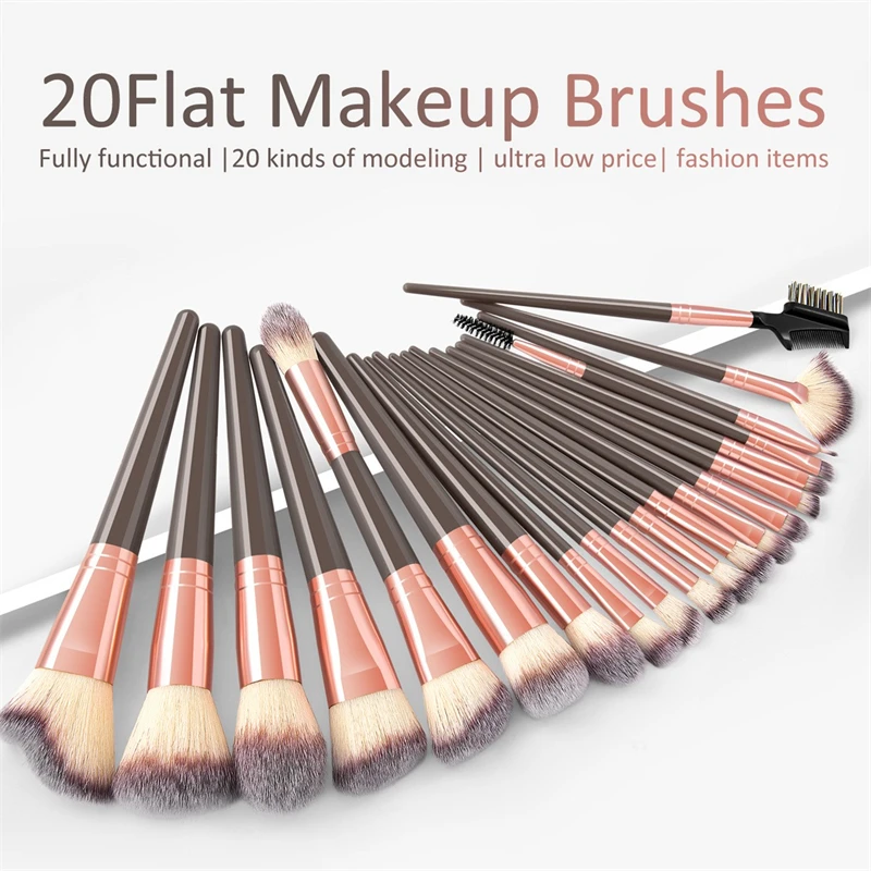 Soft Touch Mikrofaser Haar verdickte Tube 20 Stück schwarz Make-up Pinsel Set kosmetische Werkzeuge Großhandel zart und weich