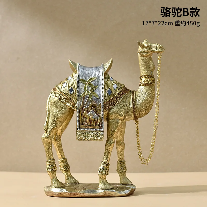 

camel Statues Sculptures Animals Figurines Ornaments Resin Craft Feng Shui Home Office Decoration 2024 New