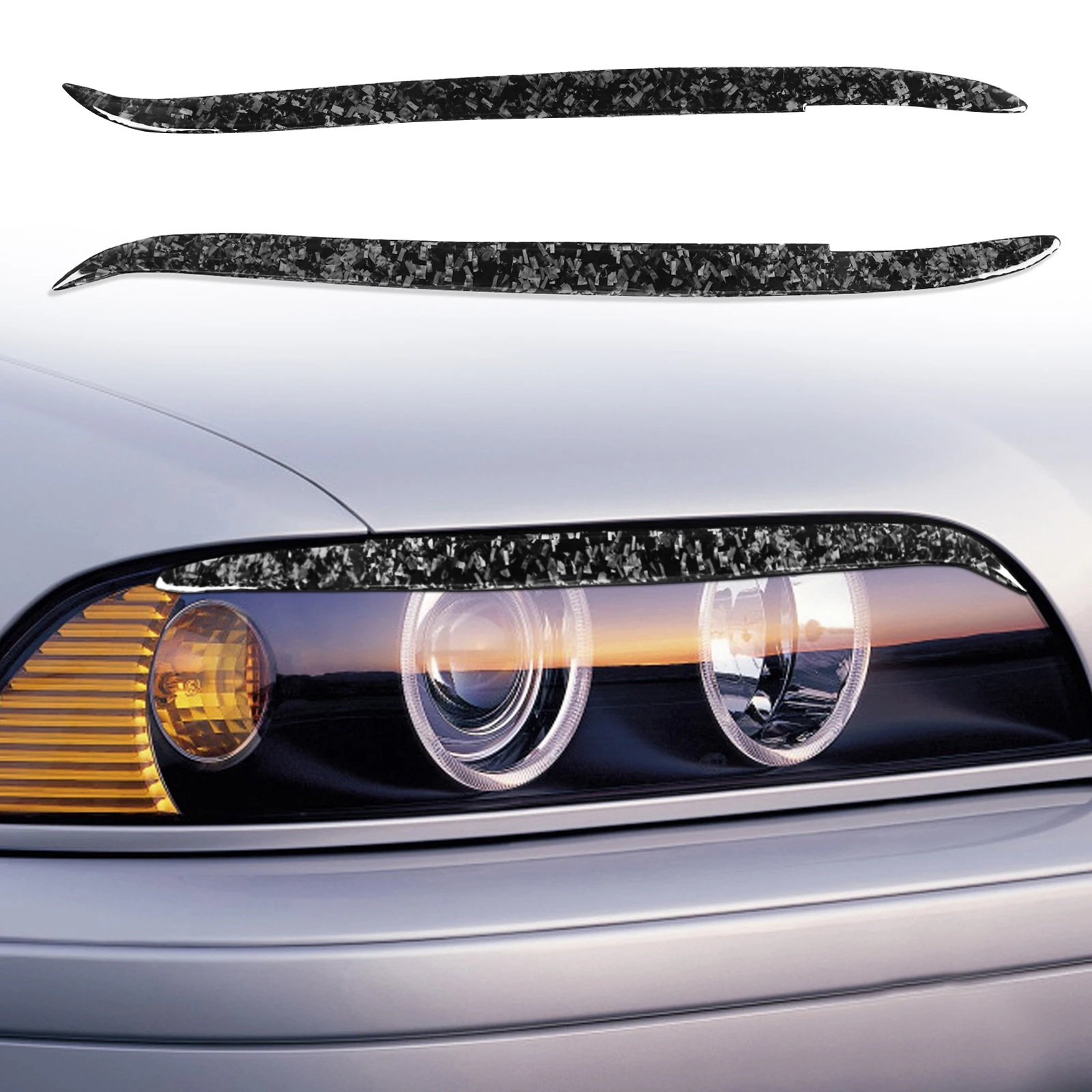 

Forged Carbon Fiber Headlight Eyelid Eyebrow Cover For BMW 5 Series E39 1995-2003