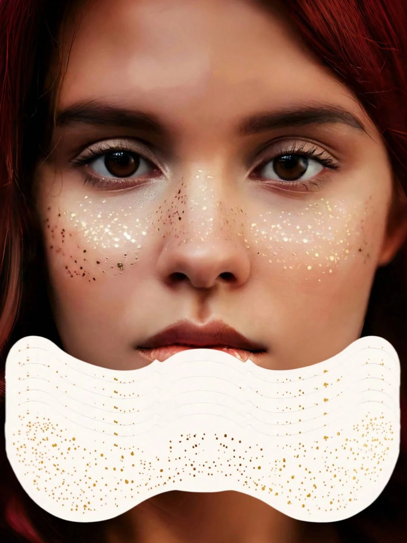 แผ่นสติกเกอร์ลายจุดทอง 6 แผ่น ลายจุดกลิตเตอร์สีทอง สำหรับติดหน้า กันน้ำ เหมาะสำหรับงานเต้นรำ งานดนตรี และปาร์ตี้