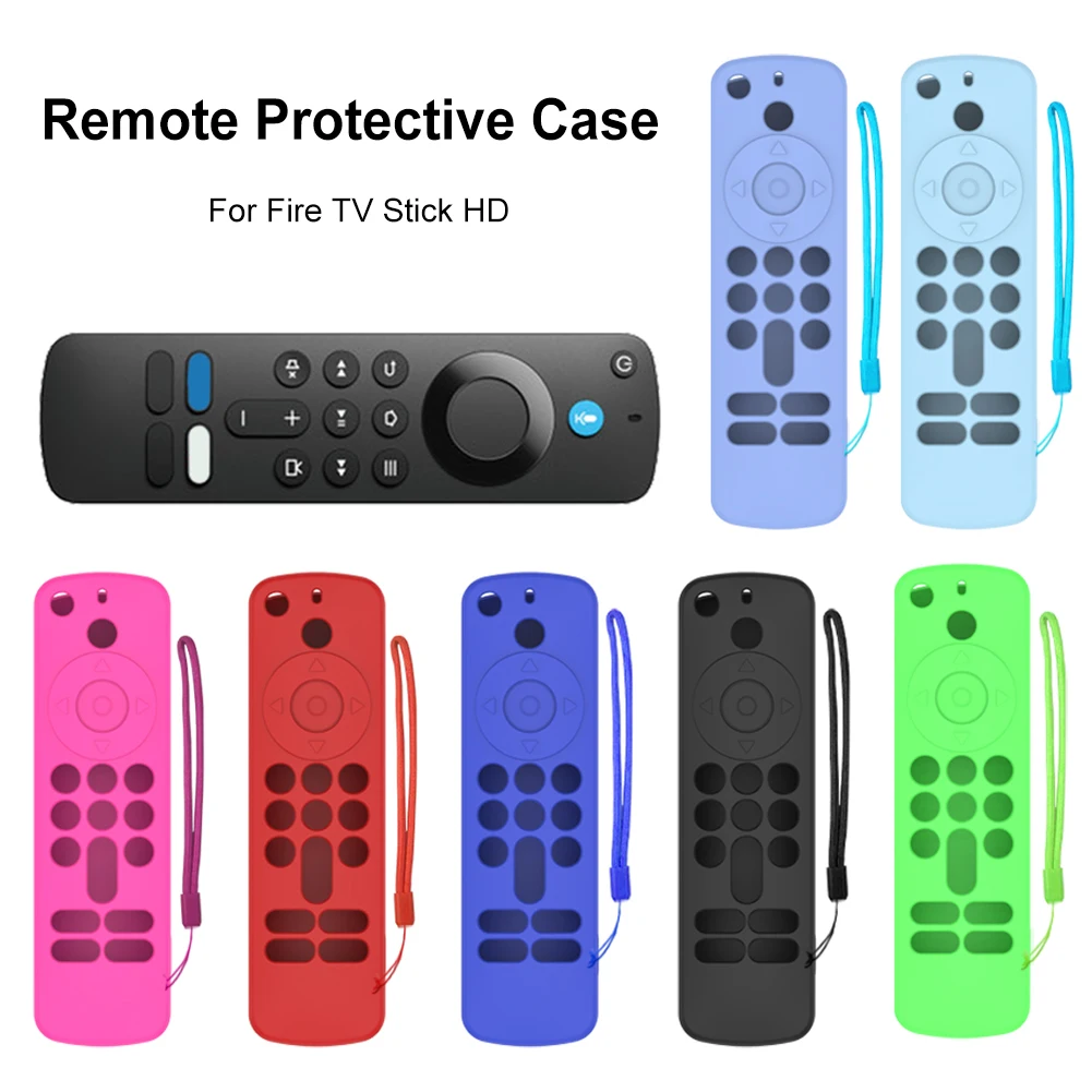Silicone Remote Case with Lanyard Remote Protective Case Remote Cover for Fire TV Stick HD/Fire TV Stick 4K 2nd Gen