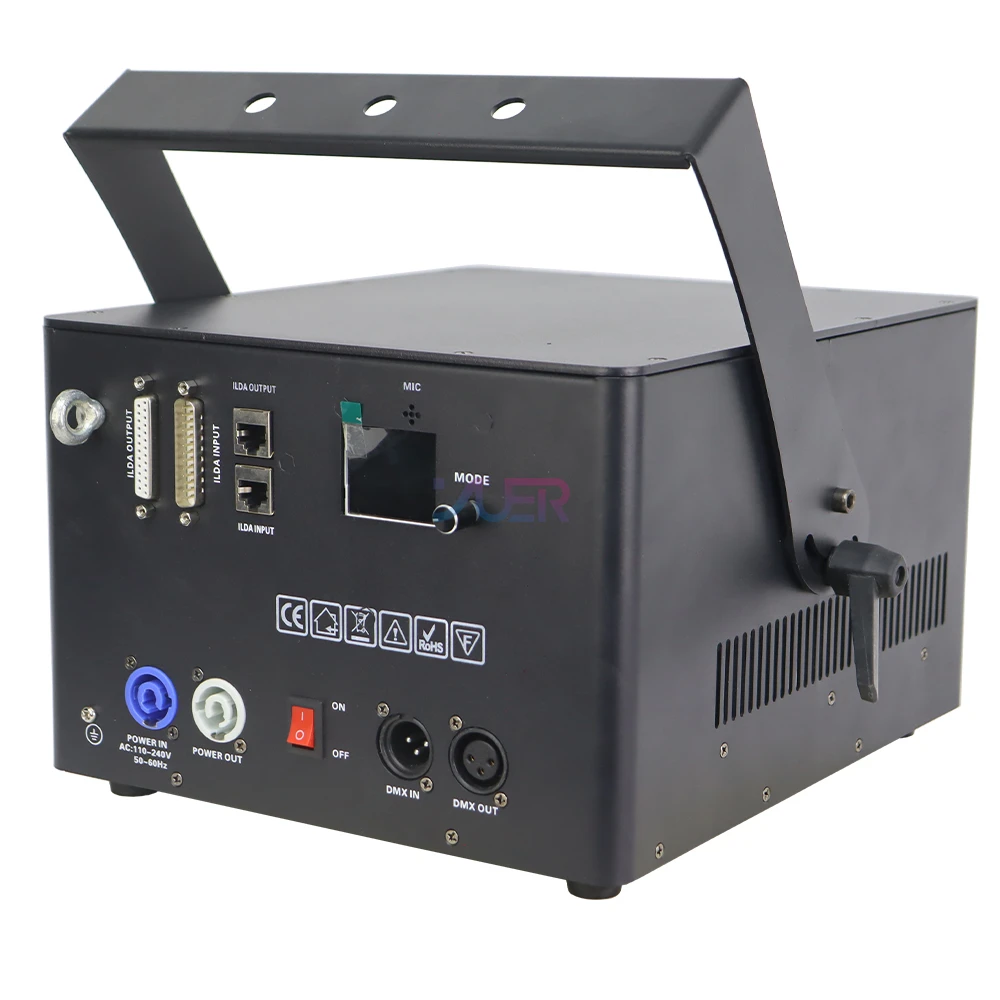 APP 15 واط ضوء الليزر ILDA ثلاثية الأبعاد الرسوم المتحركة ماسح ضوئي بالليزر RGB شعاع المرحلة العارض DMX ديسكو أداء حفلة عيد الميلاد أضواء للمسرح