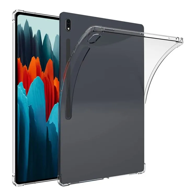 

For Samsung Galaxy Tab S8 Ultra Flexible TPU Tablet Case Reinforced Corners Transparent Protection Cover