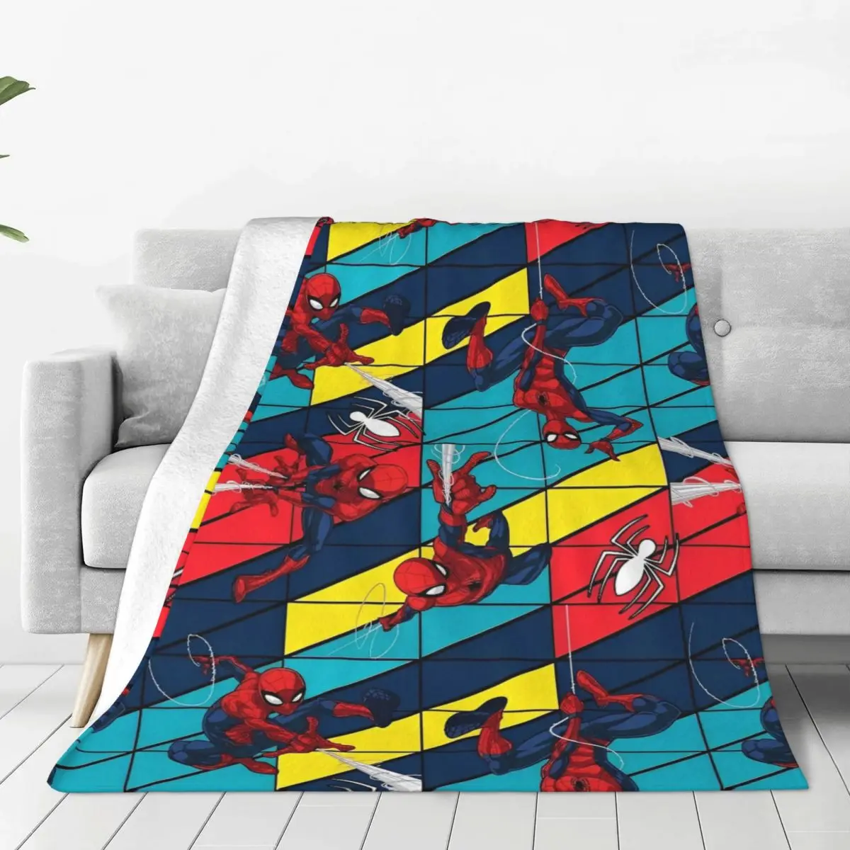 Manta suave y cálida para niños, Camping, el increíble Spider-Man, manta de película, colcha de franela para sofá cama, funda de sofá cama Pop