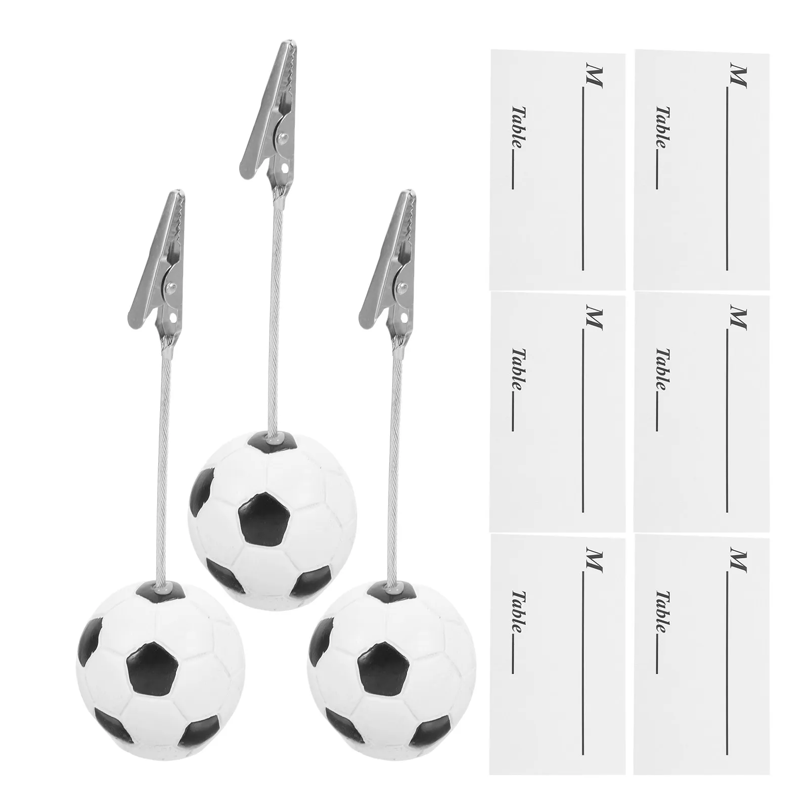 

3Pcs Sports Ball Base Memo Clips Football Business Card Holder Photo Clip Stand Desk Organizer Table Number Display Card Holders