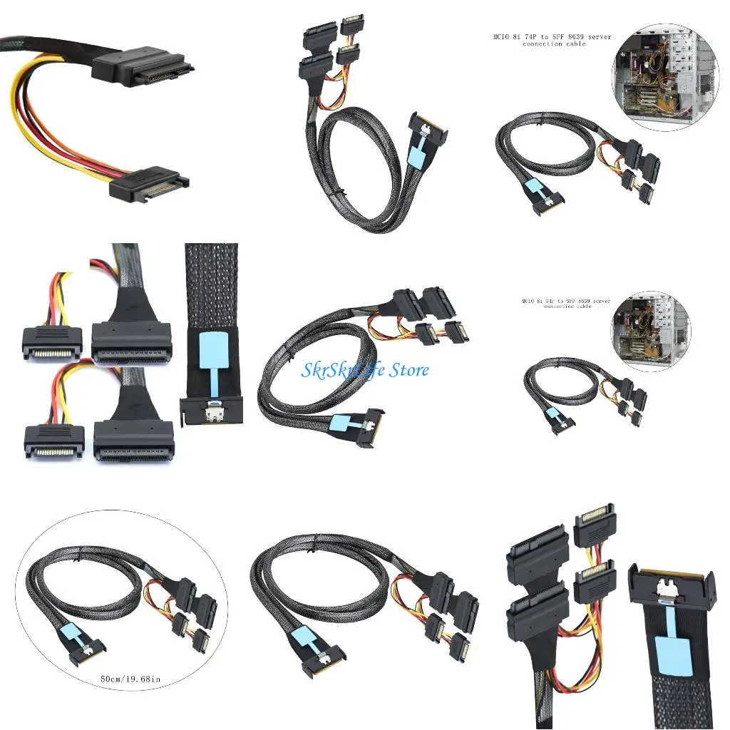 

E65E Server Data Cable 8i 74P To SFF 8639+15P Highly Speed Transmission For PC