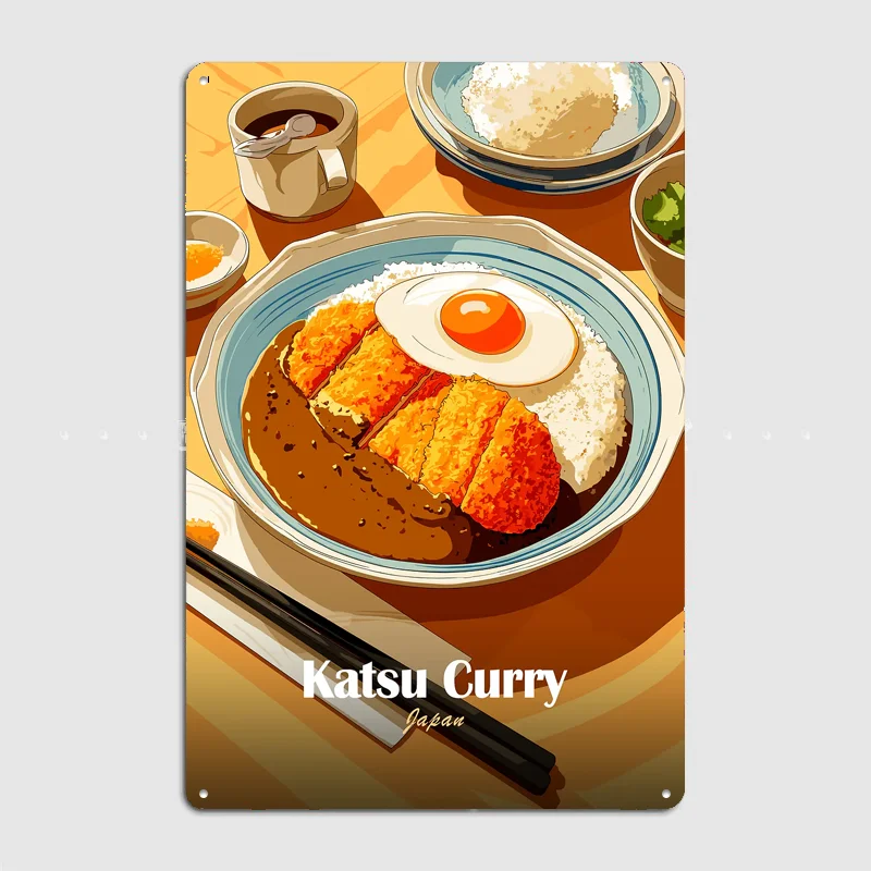 Katsu Curry Japan Vintage Poster Metal Sign Custom Bedroom Room Decor Home Decor Posters Wall Decoration