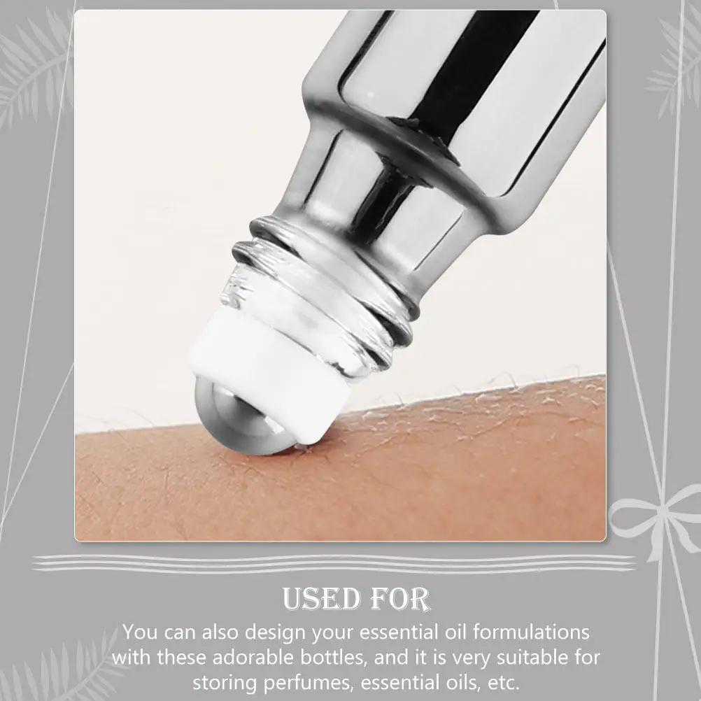 

10 шт. косметических флаконов-роллеров для эфирных масел, портативные флаконы для духов с шариком из нержавеющей стали и УФ-защитой