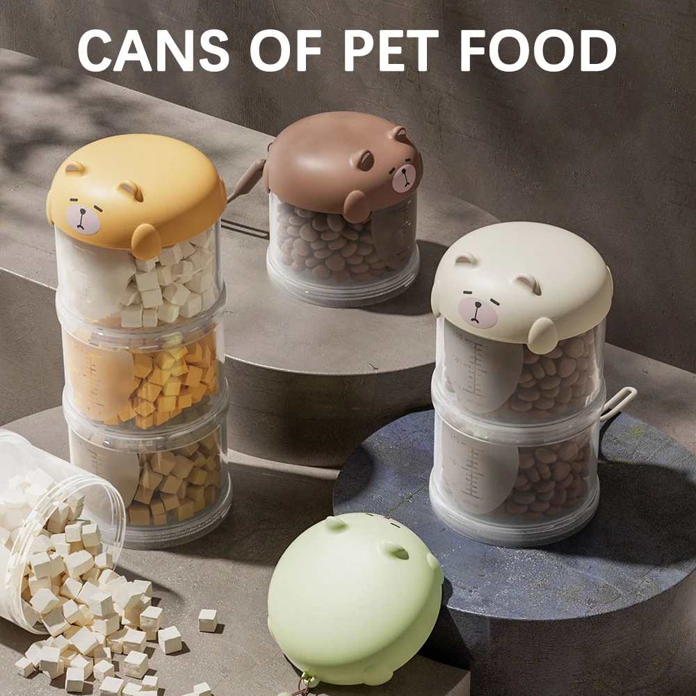 Haustier Snack Container Food Tank luftdicht feuchtigkeitsbeständiger stapelbarer Lagertank für kleine Hunde tragbare Haustiernahrungstank