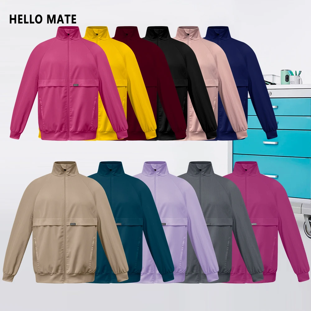 Surgical Anesthesiologist Work Jacket Beauty Spa Uniforms Fashionable High Quality Pocket Nurse Coat Medical Scrub Top Women Men