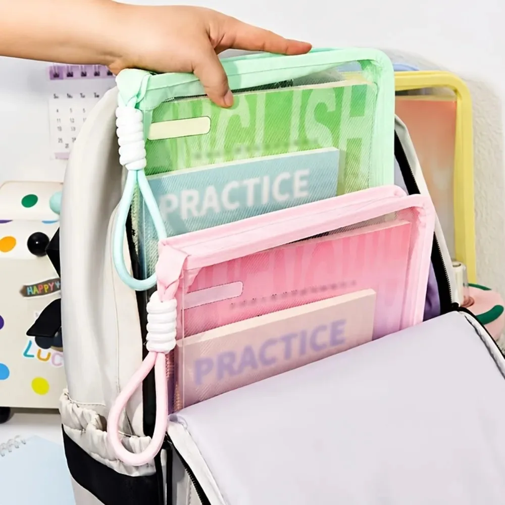 A4 File Bag Large-capacity Textbook Transparent Storage Zipper Student Hand-held Thickened Waterproof Storage Bag for Textbooks image 4