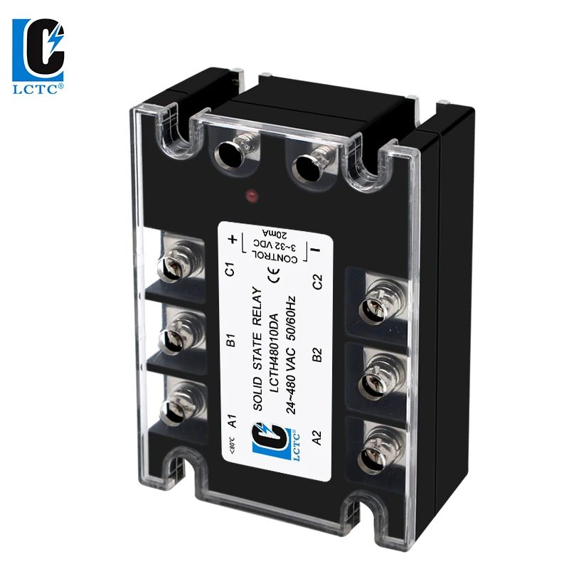 Drie-Fase Solid State Relais 10A 25A 40A 60A 80A 100A 120A Dc Controle Ac 3 Fase Ssr 25DA 40DA 380VAC