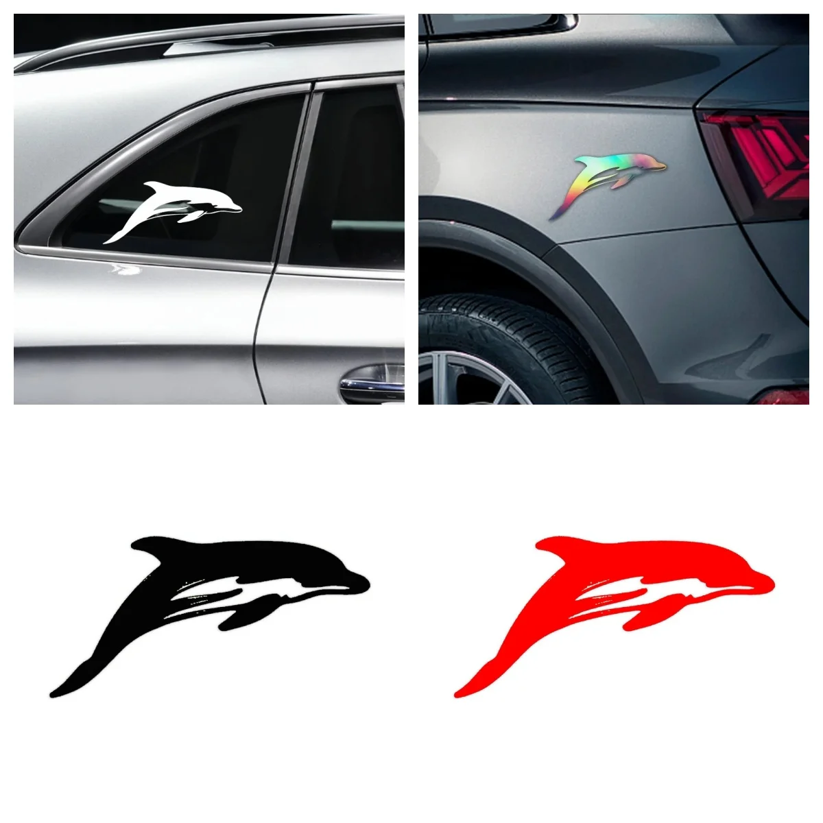 

Holographic Dolphin Car Sticker Waterproof Vinyl Decal for Auto Body Window Laptop Luggage Decor