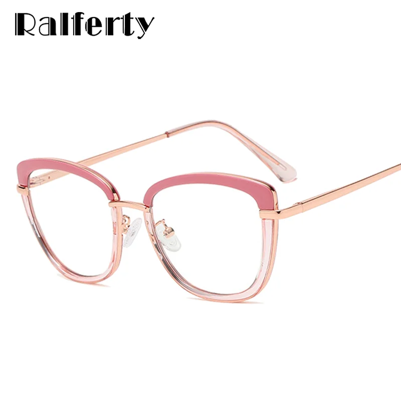 

Ralferty Women's Glasses 2023 Patchwork TR90 Frame Computer Myopia Eyewear Frames 0 Diopter armacao de oculos de grau feminino