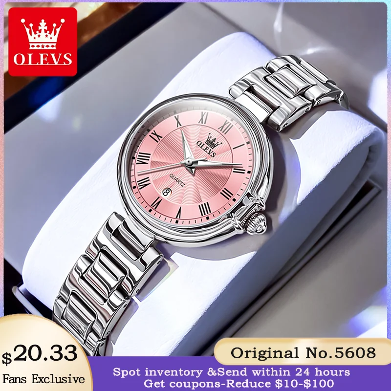 OLEVS 5608 Orologio da donna di marca di lusso Orologio da calendario luminoso impermeabile di moda classica Orologio da donna al quarzo elegante