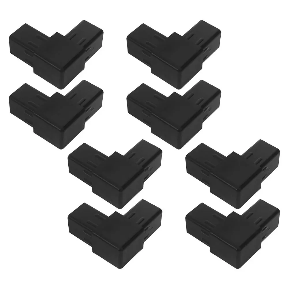 

8Pcs Plastic Square Tubing Fittings Corner Connector for Air Conditioning Frame Fence Rail Clamp Durable Black