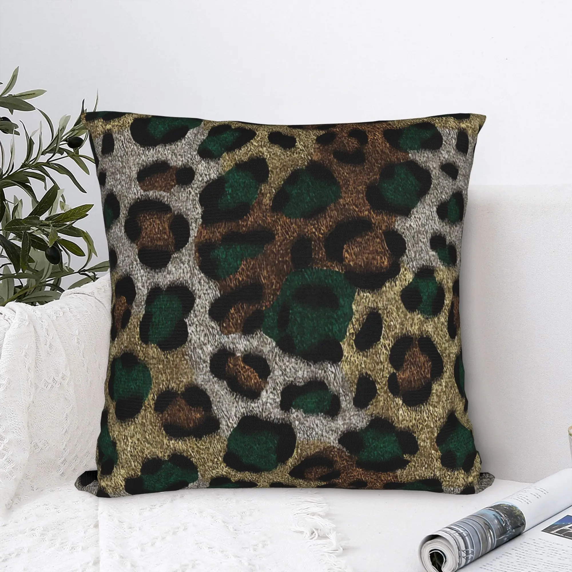 Pillow Case Durable Leopard Print Wildlife Rescue Comfy  Pillow Cover For Sofa Bedroom Home Decor Novelty Pillowcases