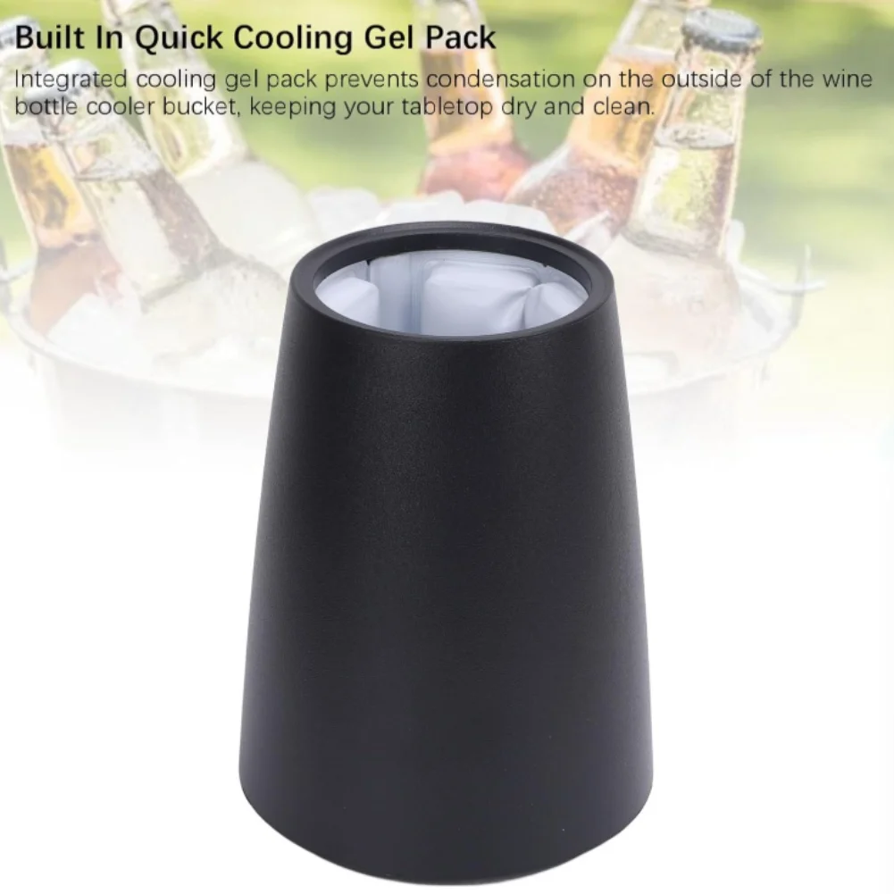 Ice-Free Portable For champagne Cooler Bucket with Gel Core - Compact Lightweight for Travel and Outdoor 15x11.5x20.5cm
