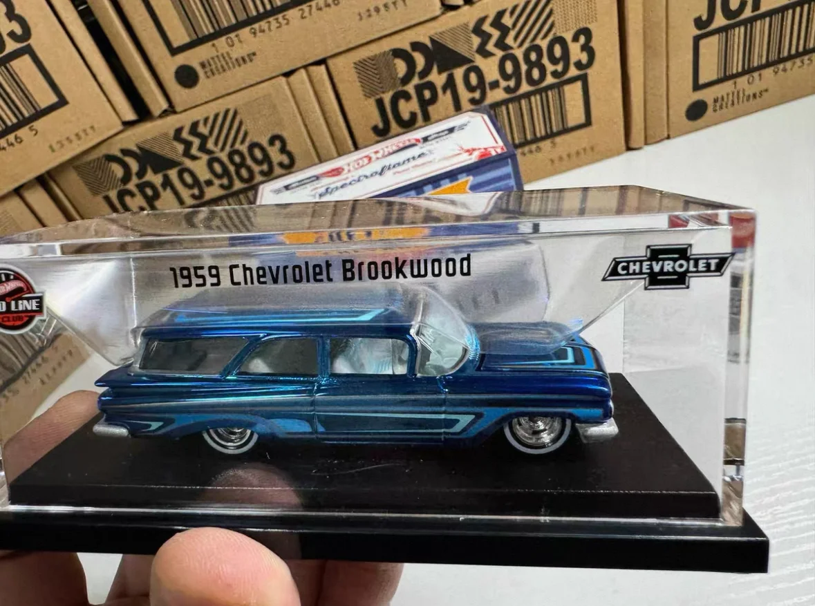 Original Hot Wheels Collectors RLC Exclusive 1959 Chevrolet Brookwood Station Wagon Ice Blue Scale 1:64 Diecast Vehicle In Stock