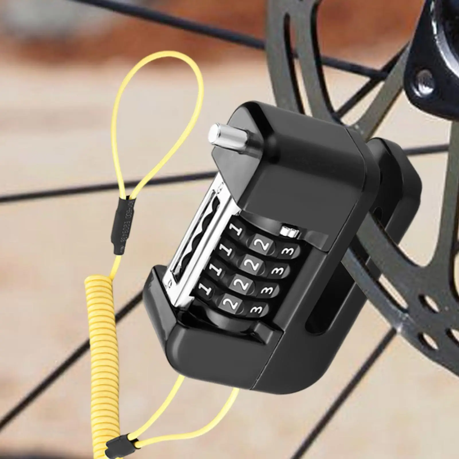 

Противоугонный велосипедный тормозной замок, сверхмощное велосипедное колесо, 4-значные кодовые замки, аксессуары для велоспорта, уличное фиксирующее снаряжение для велосипедов