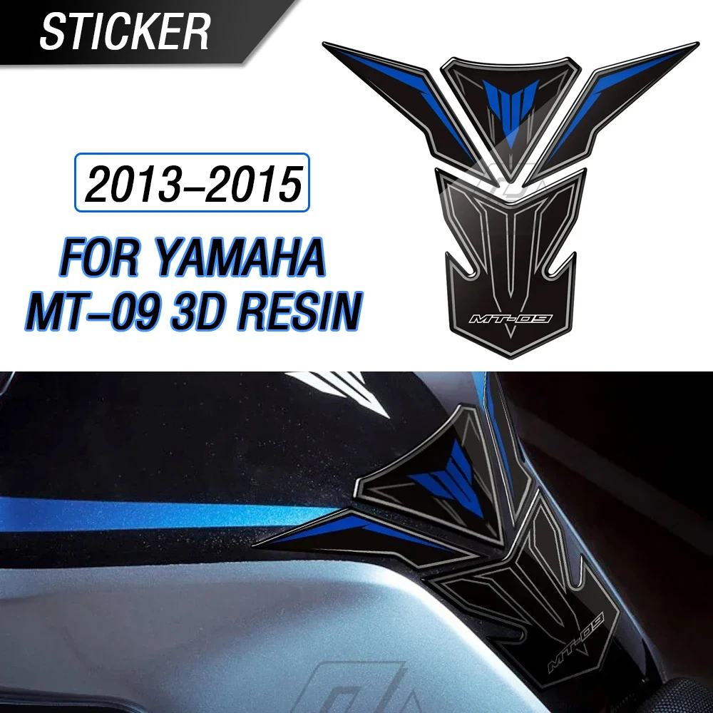 

For 2013-2015 Yamaha MT-09 3D resin motorcycle fuel tank pad black blue and black red protective stickers