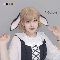 Pink Plush Headwear Cute Sumiti Beast Ear Hair Lop Hoops Handmade Decorative Rabbit Hair Cos Accessories