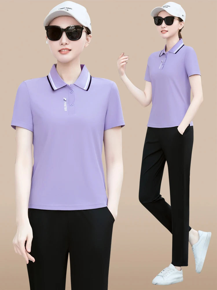 

Летний спортивный свободный крой ort Sve irt для женщин, модный белый повседневный топ большого размера, комплект из двух предметов с длинными брюками