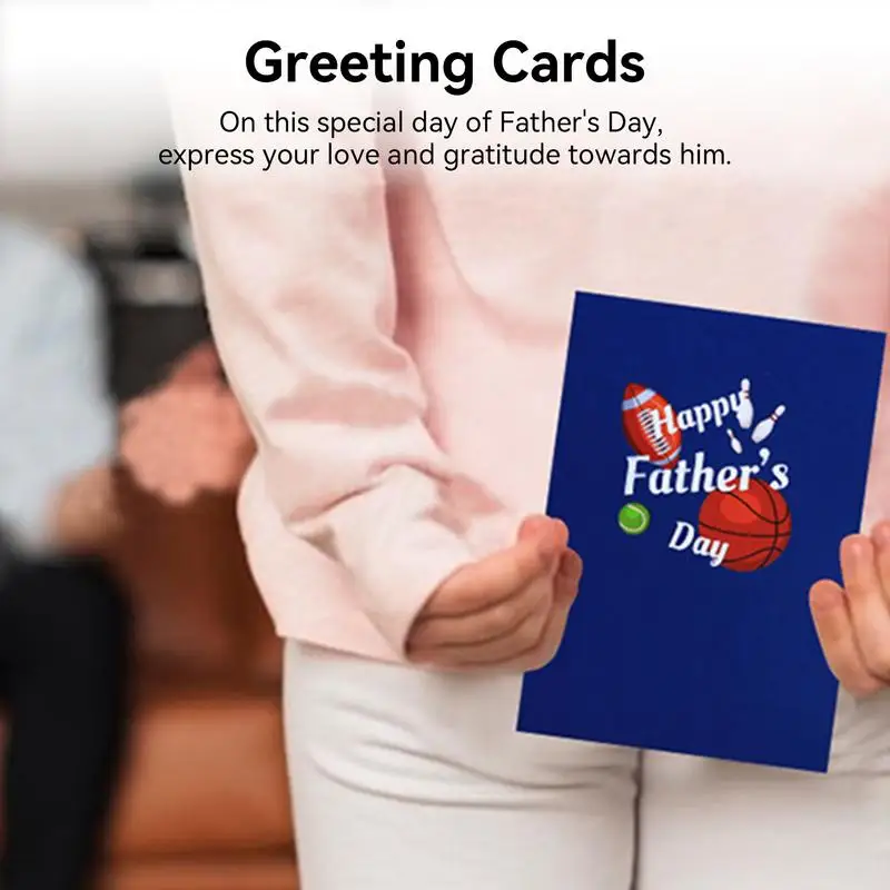 

Pop-up Father's Day Card Father's Day Special Pop-up Cards Greeting Card With Ball Game Logos For Men Grandpa Fathers And