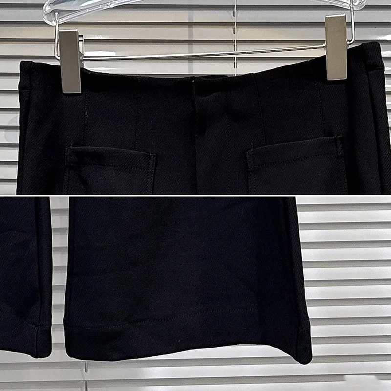 KBQ Solid Spliced Bowknots Slimming Pants for Women High Waist Temperament Chic Flare Trouser Female Fashion Autumn Style New