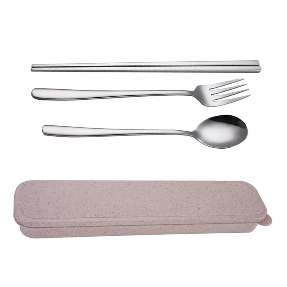 

4Pcs Stainless Steel Cutlery Set Healthy MirrorPolishing Lightweight Portable TakeOut Camping Hiking BBQ
