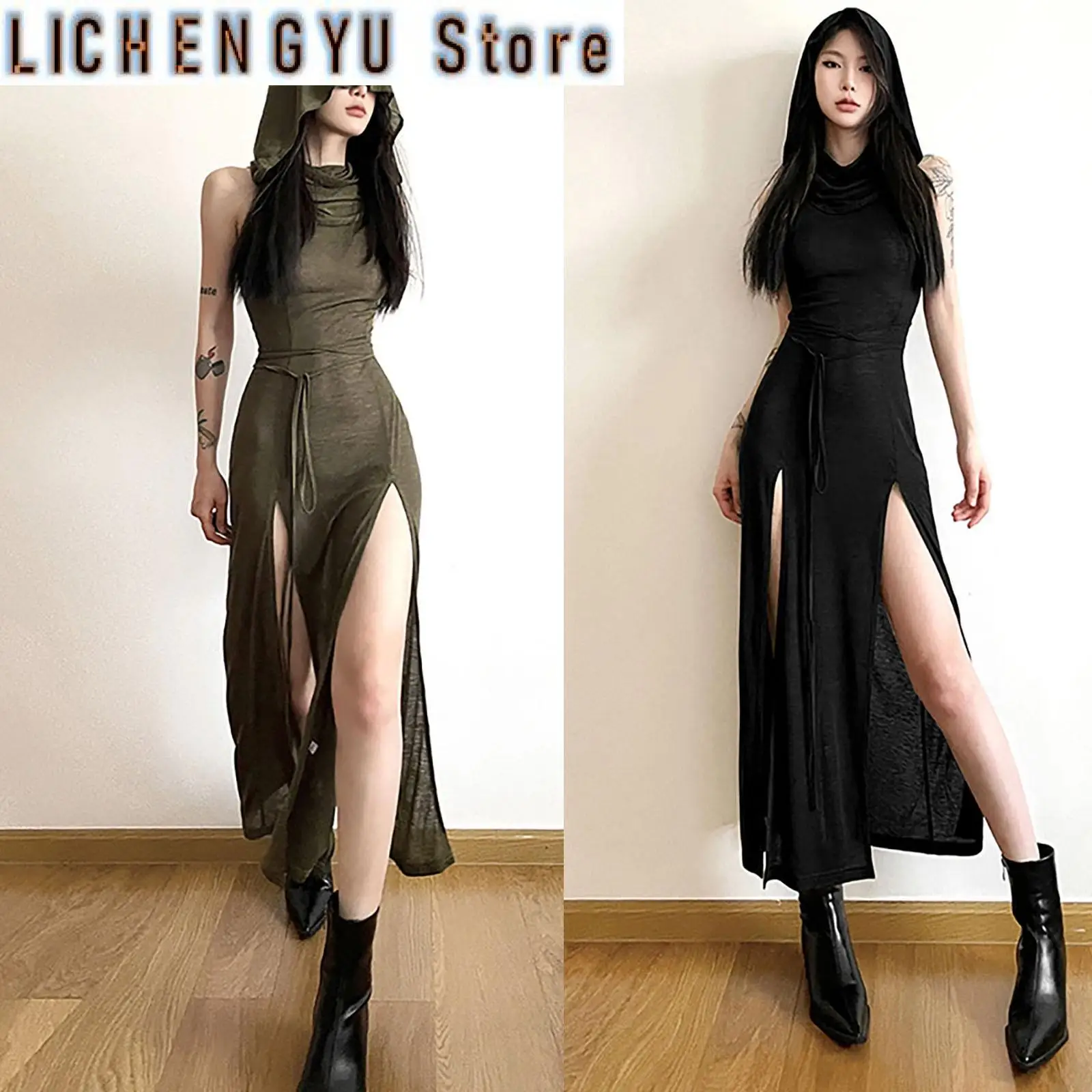 

Dresses For Formal Occasions Women'S Summer Fashion Personality New Hooded Loose Solid Color Vestidos En Oferta