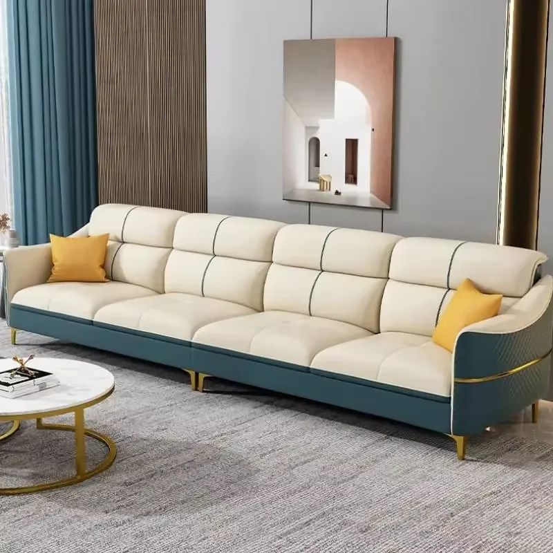 Modern Leather Living Room Sofas Recliner Italian Wooden Nordic Daybed Sofas Designer Minimalist Divano Soggiorno Home Furniture