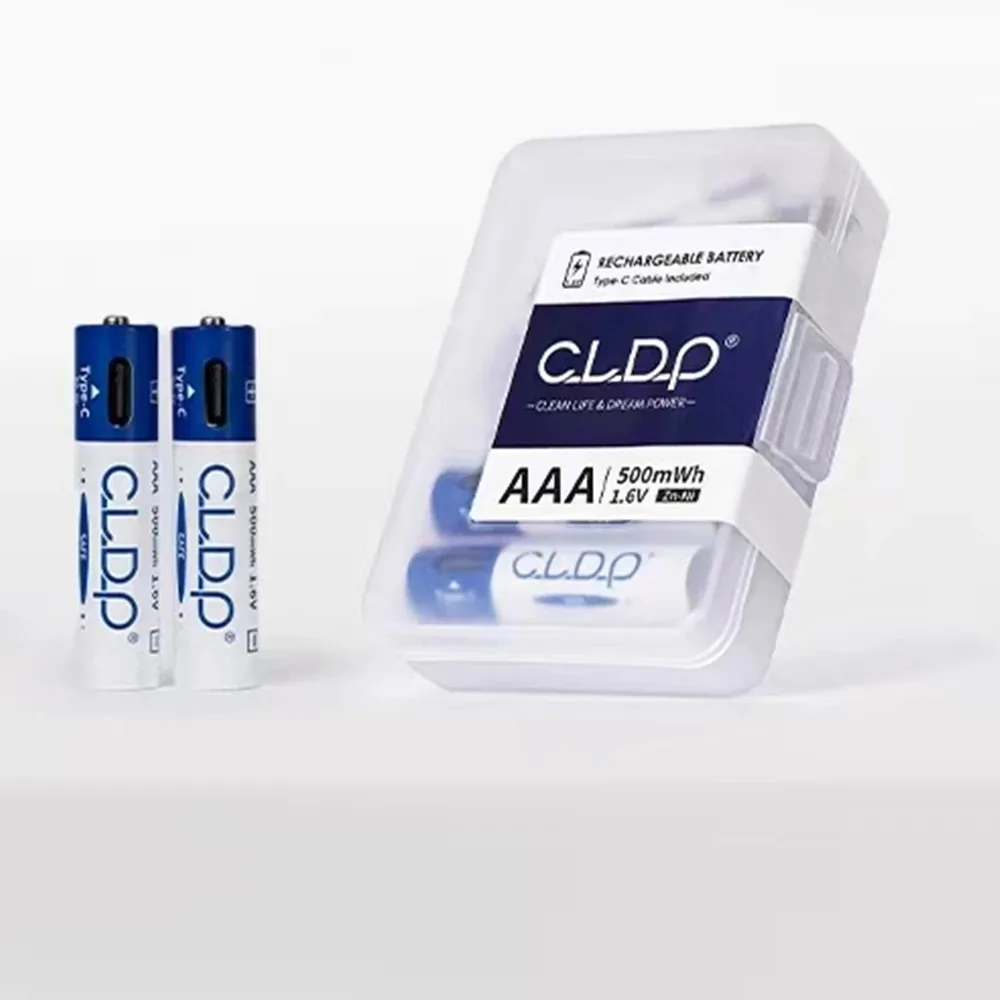 2PCS NI-ZN 1.6V AAA battery 500mWh Type-C USB AAA rechargeable battery is suitable for remote-controlled car model aircraft toys