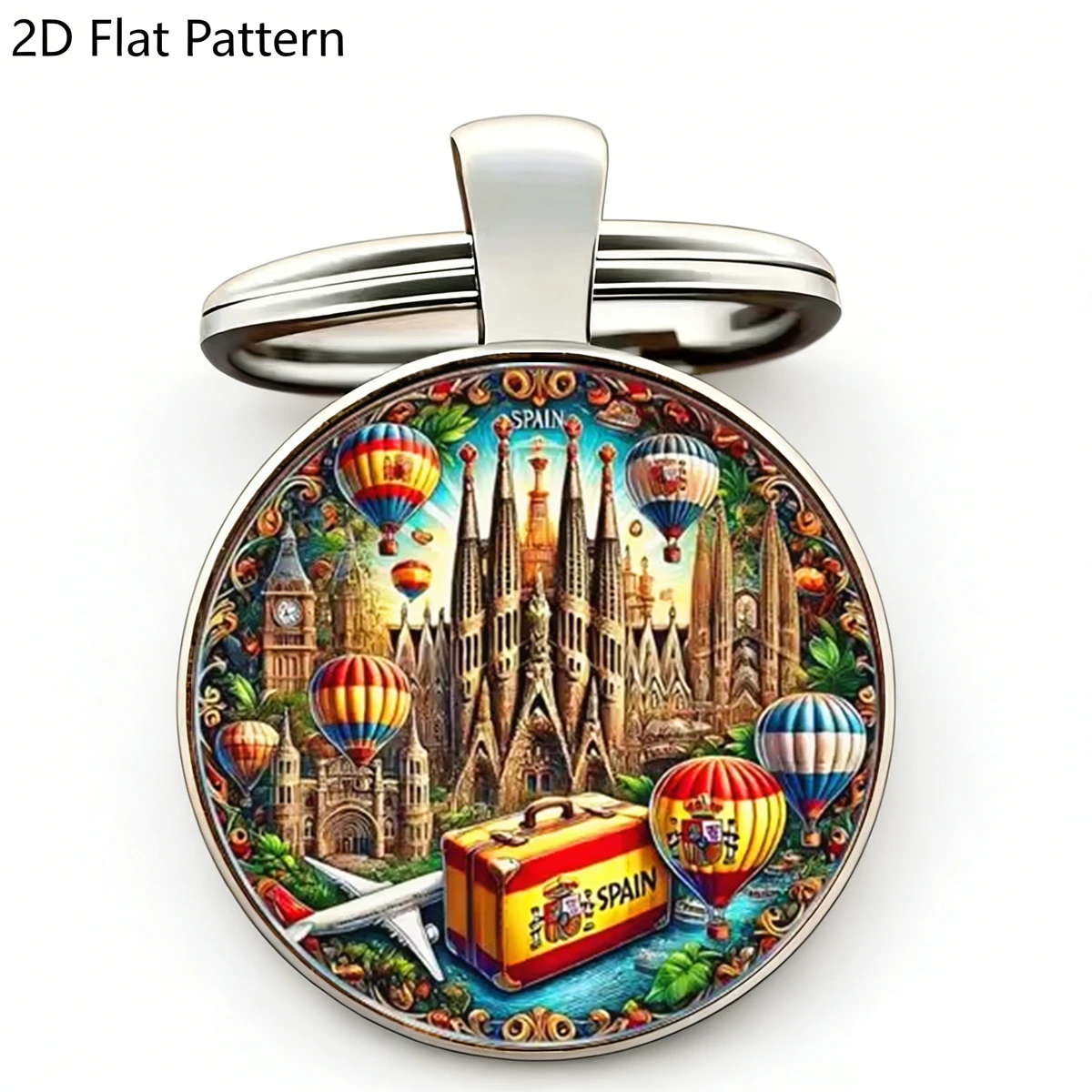 1pc Spain Landmarks Keychain - Barcelona Sagrada Familia Spanish Travel Souvenir Keyring
