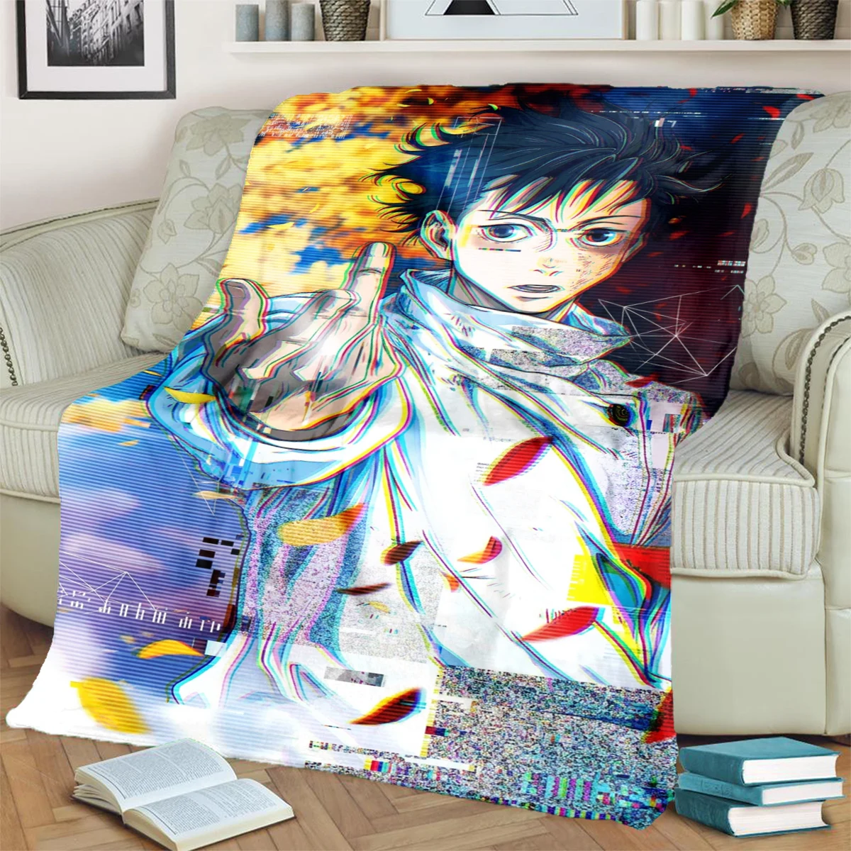 Jujutsu Kaisen Warm Comfortable Print Blanket Flannel for Bedrooms, Sofas, Beds, Chairs, Picnics, Travel