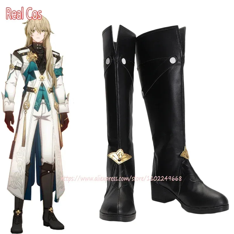 

RealCos Honkai Star Rail Luocha, обувь для косплея, вечерние игровые ботинки, обувь из искусственной кожи, реквизит для вечеринки в честь Хэллоуина