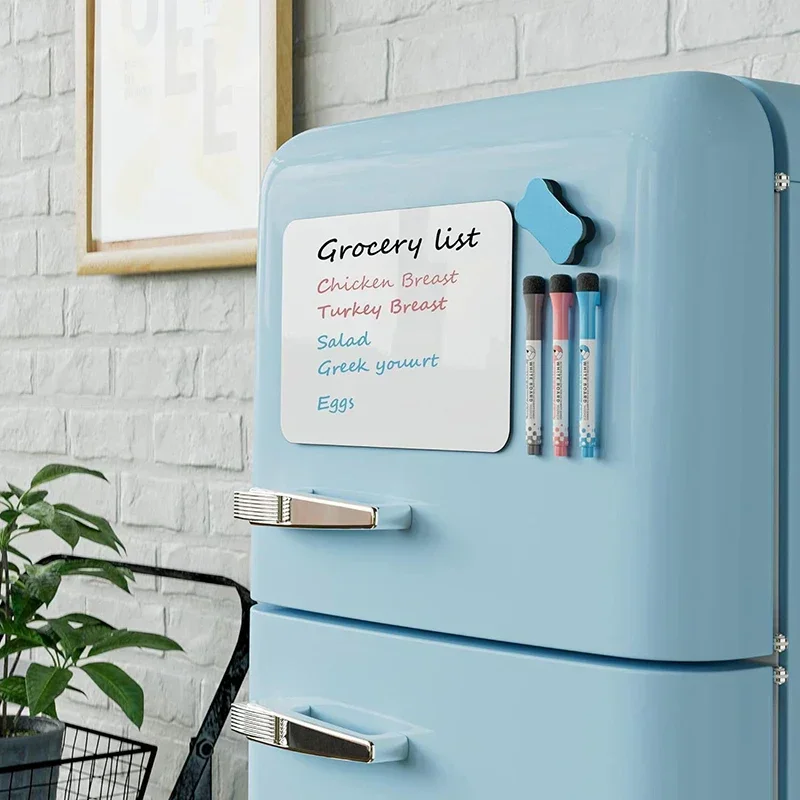 لوح مسح جاف للسبورة البيضاء المغناطيسية للثلاجة، ملصق الثلاجة 11.8 بوصة × 8.2 بوصة منظم ومخطط