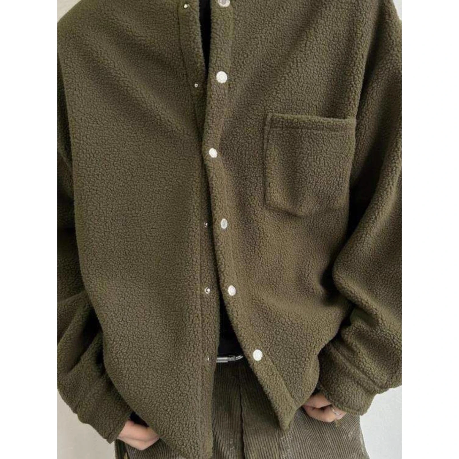 

Очень большая куртка из меха ягненка в стиле ретро 300 меха, мужская осенне-зимняя теплая свободная универсальная утепленная куртка, молодежное повседневное...