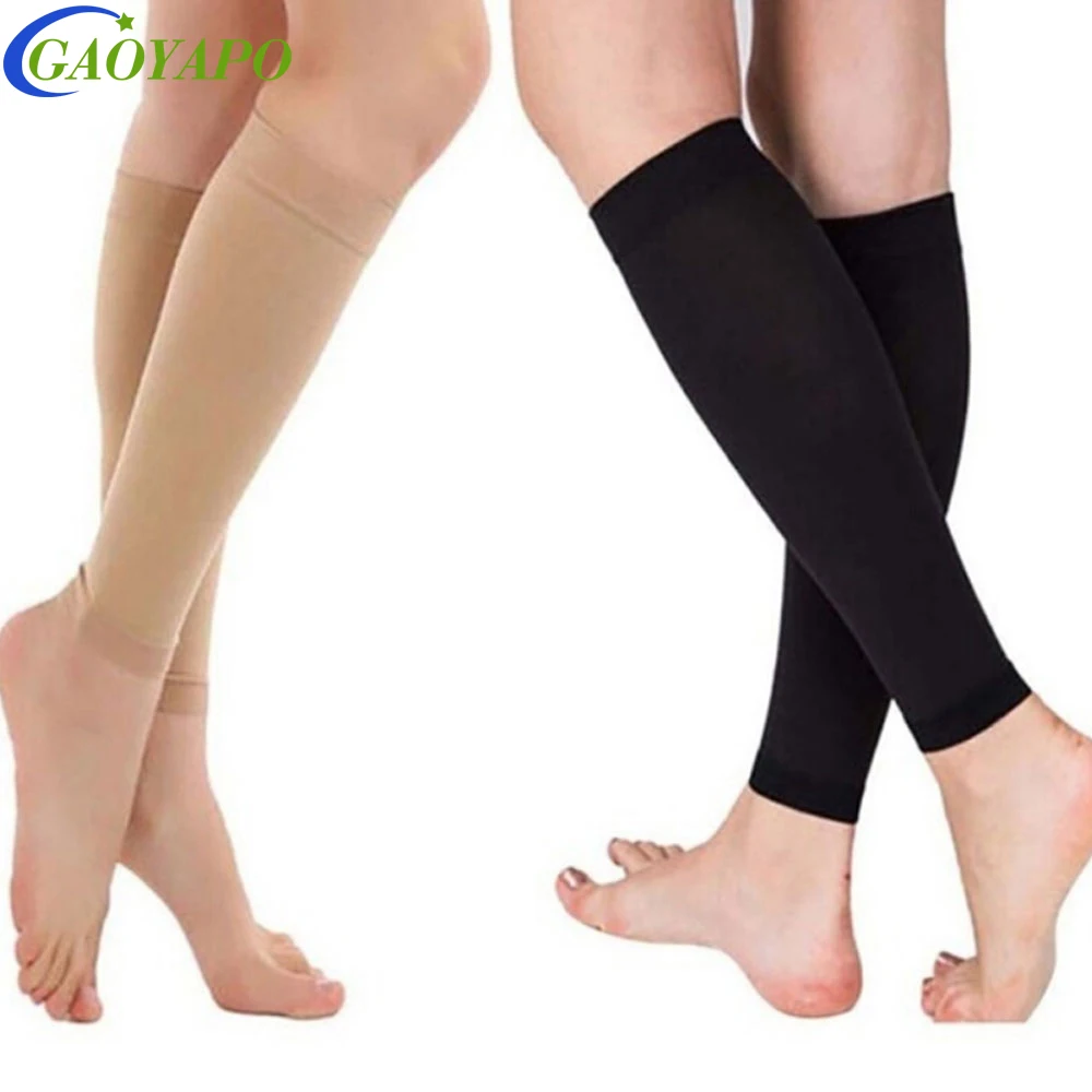 1Pair Unisex Medical Secondary Compression Socks Pressure Quality Knee High Support Sleeve 30-40mmhg for Women Men,Sports,Travel