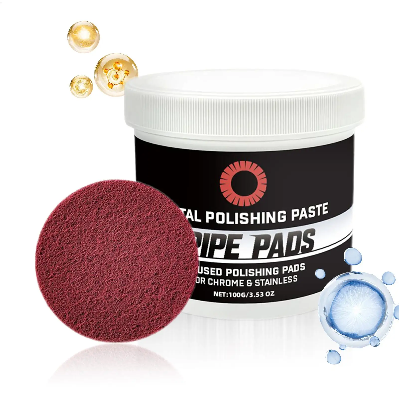 100g Metal Polishing Scratch Cleaner Remover Refurbishing Paste For Removes Oxidation Discoloration Brass Aluminum Pipes Exhaust